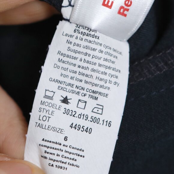 Vintage Laura Trouser Pants Navy Blue Office Workwear 90s Y2K Elastic Waist Sz 6 - Picture 8 of 12